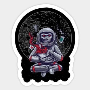 Monkey moon in space atlas Sticker